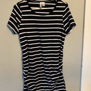 Maternity dress, size L, black and white stripes